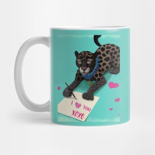 Panther Writing a Love Letter to a Jaguar Mug